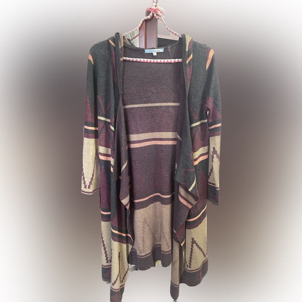 Long Hooded Cardigan | L | Southwest